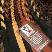 Lakota Leathers LK-FBCH Mandolin Strap Flat Braid 43in Black & Chocolate 