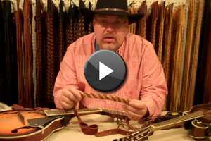 Chocolate & Tobacco Mandolin Strap Braided 43 Lakota Leathers LK-RBCH 